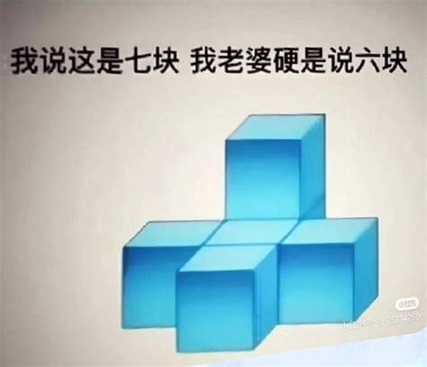 我說這是六塊|七个正方体，对象说6个正方体，这是个什么梗？